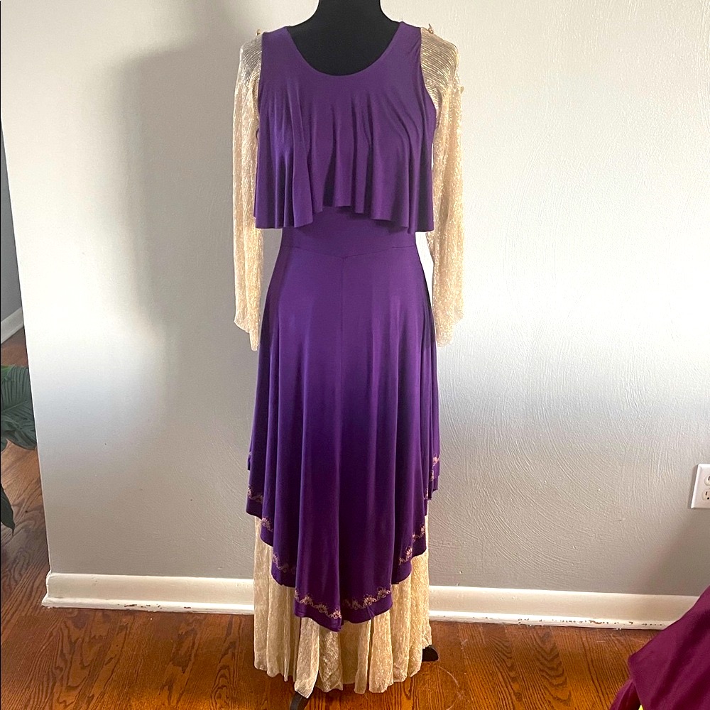 Halloween Costumes Purple Gold Renaissance Gown Medieval Dress Small